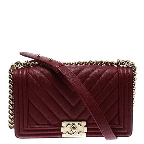 chanel boy bag burgundy caviar|BOY CHANEL .